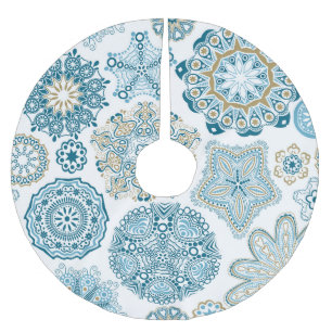 Jupon De Sapin En Polyester Brossé Carré floral transparent : Copier le carrelage