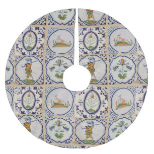 Jupon De Sapin En Polyester Brossé Carreaux de Delft hollandais vintage 17e siècle ar