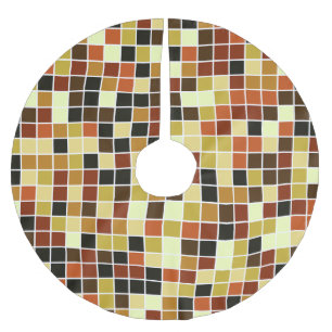 Jupon De Sapin En Polyester Brossé Carreaux de piscine, Carreaux de mosaïque Brown, M