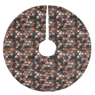 Jupon De Sapin En Polyester Brossé Carreaux de style glamour noir or rose