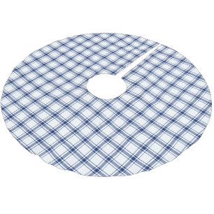 Jupon De Sapin En Polyester Brossé Carreaux marins bleus et blancs
