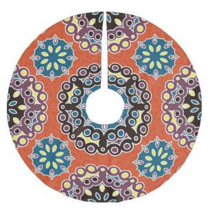 Jupon De Sapin En Polyester Brossé Carrelage arabe, motif patchwork vintage.