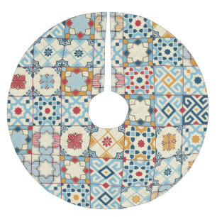 Jupon De Sapin En Polyester Brossé Carrelage marocain, motif sans couture colorée.