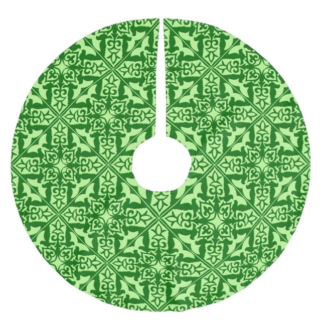 Jupon De Sapin En Polyester Brossé Carrelage marocain - vert pin foncé (Devant)
