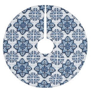 Jupon De Sapin En Polyester Brossé Carrelage méditerranéen, Portugais, Azulejo, Majol