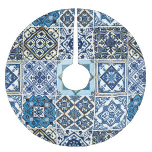 Jupon De Sapin En Polyester Brossé Carrelage méditerranéen, Portugais, Azulejo, Majol