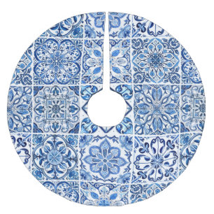 Jupon De Sapin En Polyester Brossé Carrelage méditerranéen, Portugais, Azulejo, Majol