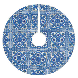 Jupon De Sapin En Polyester Brossé Carrelage méditerranéen, Portugais, Azulejo, Majol