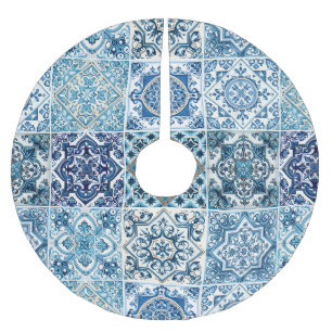 Jupon De Sapin En Polyester Brossé Carrelage méditerranéen, Portugais, Azulejo, Majol