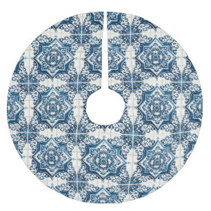 Jupon De Sapin En Polyester Brossé Carrelage méditerranéen, Portugais, Azulejo, Majol