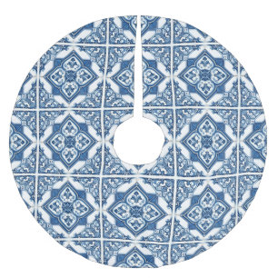 Jupon De Sapin En Polyester Brossé Carrelage méditerranéen, Portugais, Azulejo, Majol