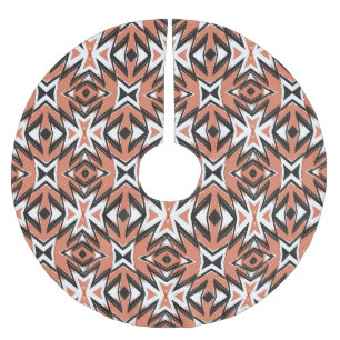 Jupon De Sapin En Polyester Brossé Carrelage traditionnel, corail ethnique géométriqu