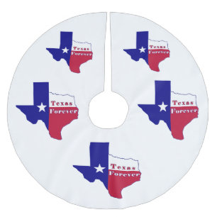 Jupon De Sapin En Polyester Brossé Carte du drapeau Texas Forever