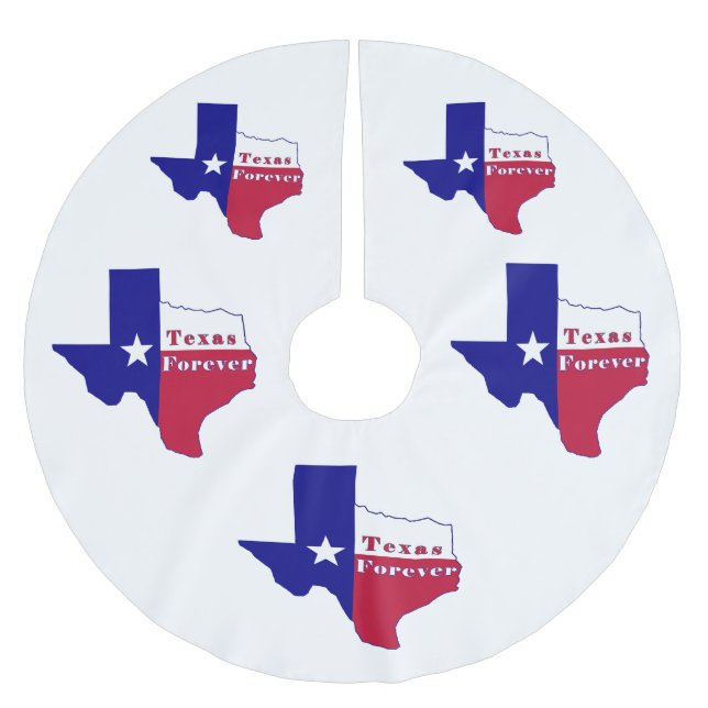 Jupon De Sapin En Polyester Brossé Carte du drapeau Texas Forever (Devant)
