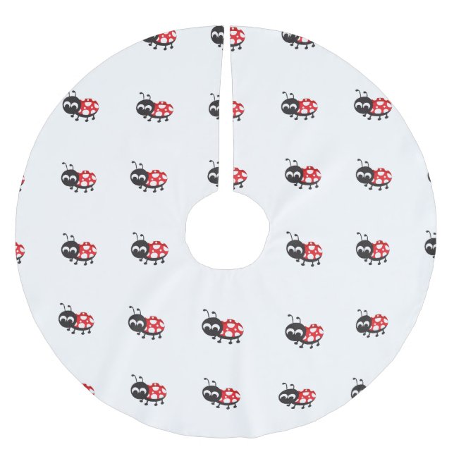 Jupon De Sapin En Polyester Brossé Carton mignon Ladybug (Devant)
