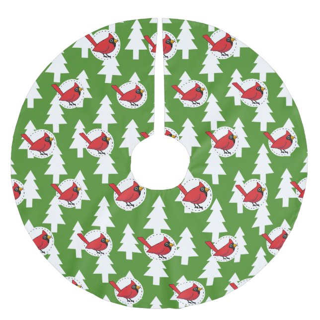 Jupon De Sapin En Polyester Brossé Cartoon Red Cardinal (Devant)