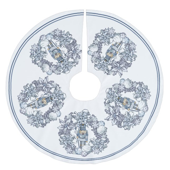 Jupon De Sapin En Polyester Brossé Casse-noisette blanche (Devant)