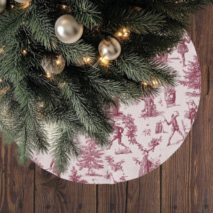 Jupon De Sapin En Polyester Brossé Casse-Noisette Noël Toile Vintage