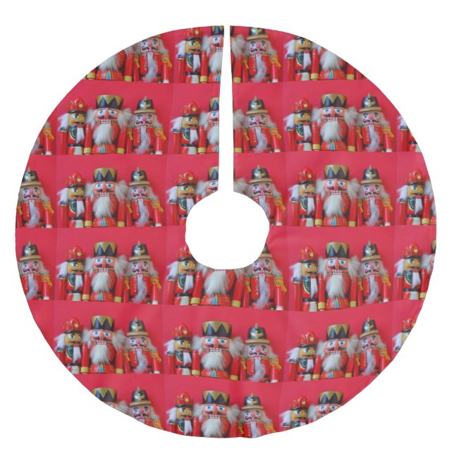 Jupon De Sapin En Polyester Brossé Casse-noix en uniforme rouge (Devant)