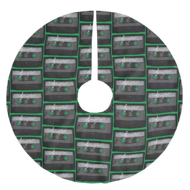 Jupon De Sapin En Polyester Brossé Cassette Old School en détresse (Devant)