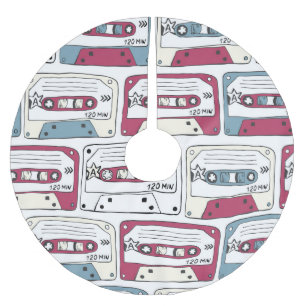 Jupon De Sapin En Polyester Brossé Cassettes de musique rétro : Arrière - plan de roc