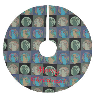 Jupon De Sapin En Polyester Brossé Cat Lady Multi Cats assis Thunder_Cove