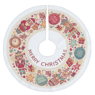 Jupon De Sapin En Polyester Brossé Ceinture d'arbre de Noël scandinave