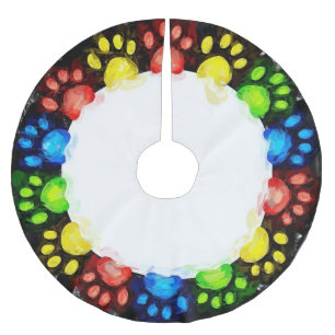 Jupon De Sapin En Polyester Brossé Cercle des pattes de chat