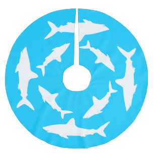 Jupon De Sapin En Polyester Brossé Cercler les requins blancs