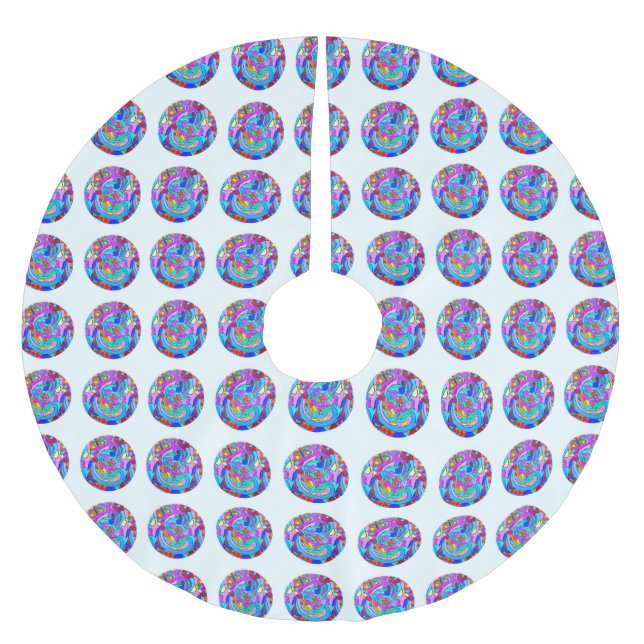 Jupon De Sapin En Polyester Brossé cercles d'amour super hippie (Devant)