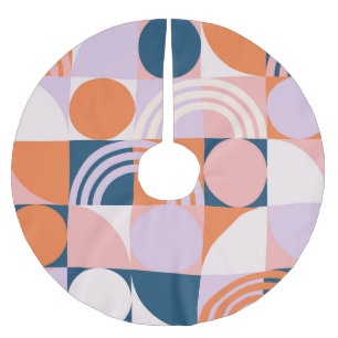 Jupon De Sapin En Polyester Brossé Cercles du milieu du siècle : Motif géométrique