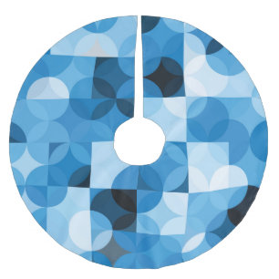 Jupon De Sapin En Polyester Brossé Cercles invisibles : Vintage bleu Abstrait