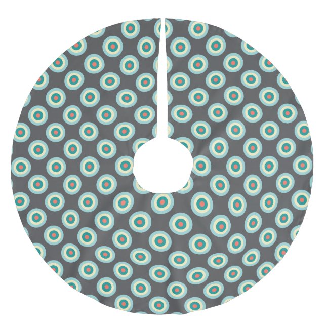 Jupon De Sapin En Polyester Brossé Cercles mixtes gris par Shirley Taylor (Devant)