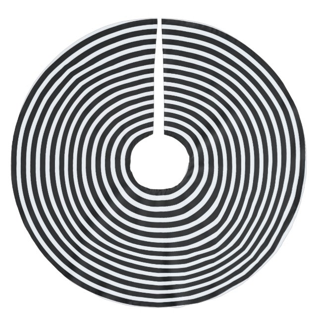 Jupon De Sapin En Polyester Brossé Cercles noirs et blancs d'illusion (Devant)