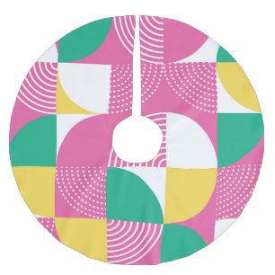 Jupon De Sapin En Polyester Brossé Cercles vintages : Harmonie Graphique.