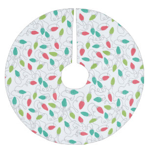 Jupon De Sapin En Polyester Brossé Chaîne colorée Lumières Arbre de Noël Jupe