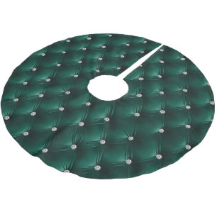 Jupon De Sapin En Polyester Brossé Chaleureux Turquoise Vert Faux Velvet