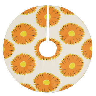 Jupon De Sapin En Polyester Brossé Chamomilles : Modèle Floral Vintage.