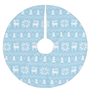 Jupon De Sapin En Polyester Brossé Chandail de Noël inspiré Motif bleu