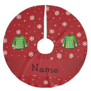 Jupon De Sapin En Polyester Brossé Chandail laid vert nommé fait sur commande de Noël