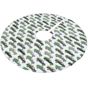 Jupon De Sapin En Polyester Brossé Charmant Camions de ramassage de Noël Mignons Noël