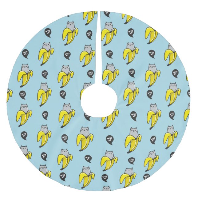 Jupon De Sapin En Polyester Brossé Chat en banane (Devant)