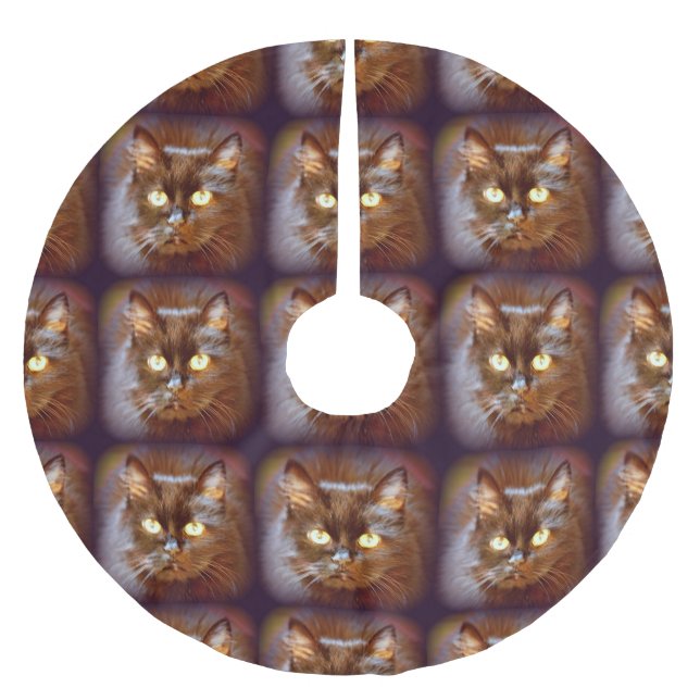 Jupon De Sapin En Polyester Brossé chats noirs (Devant)