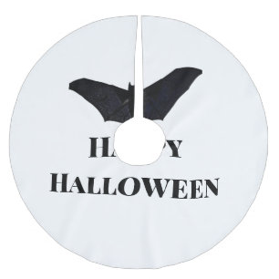 Jupon De Sapin En Polyester Brossé Chauve-souris noire joyeux Halloween ajouter nom t