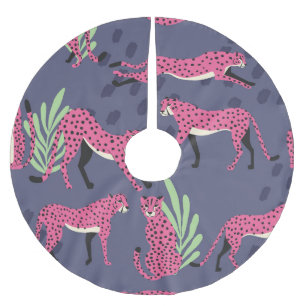 Jupon De Sapin En Polyester Brossé Cheetahs exotiques : motif vintage coloré.