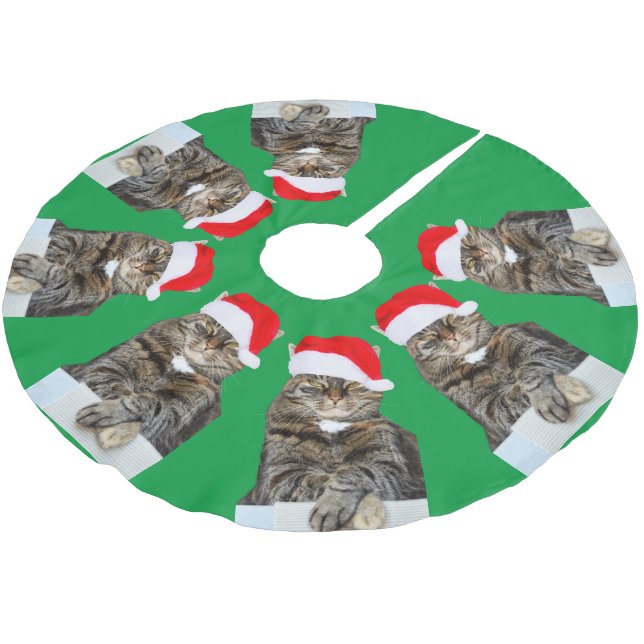 Jupon De Sapin En Polyester Brossé Chemise d'arbre photo de Noël Humbug (Angle)