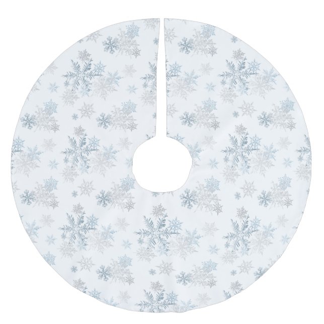 Jupon De Sapin En Polyester Brossé Chemise d'arbre Sweet Snowflake Winter Wonderland (Devant)