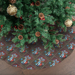 Jupon De Sapin En Polyester Brossé Chemise de Noël Red Dragon