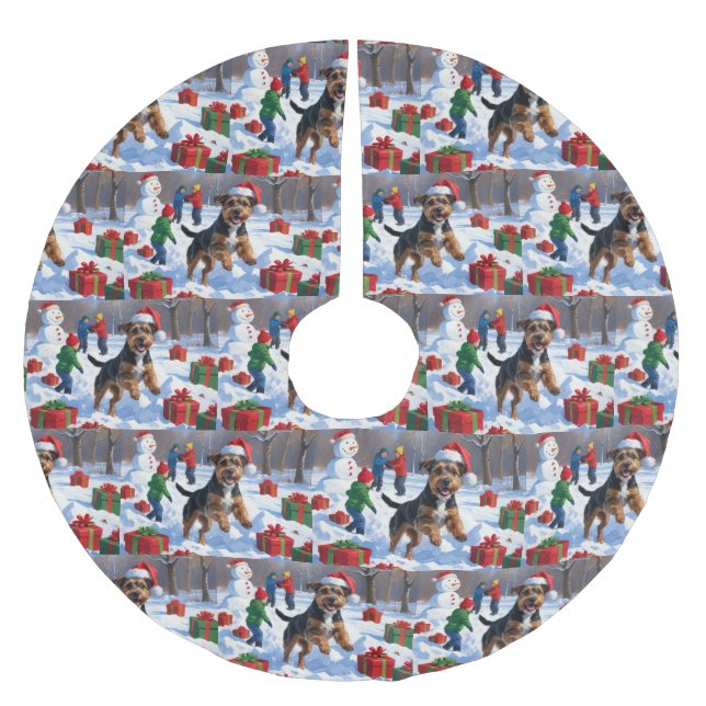 Jupon De Sapin En Polyester Brossé Chesapeake Bay Retriever Neige avec Casquette de N (Devant)