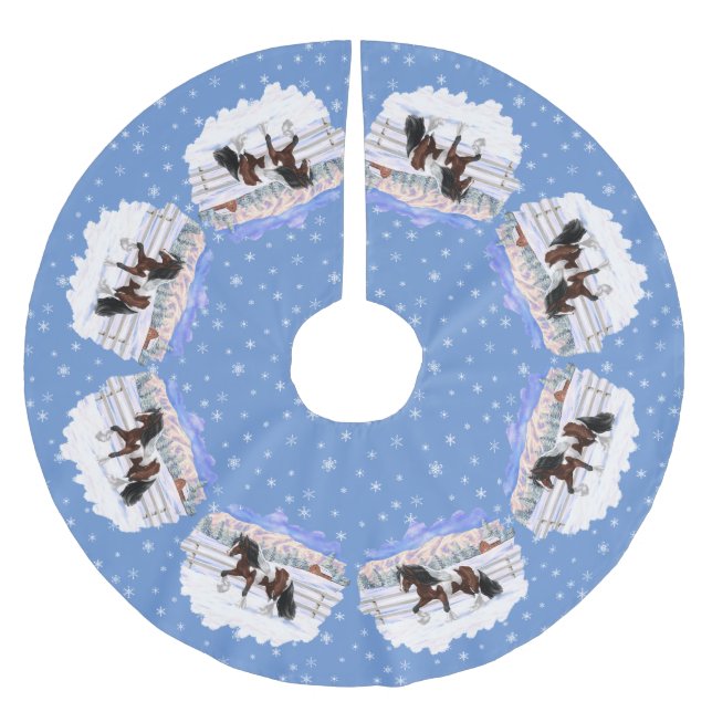 Jupon De Sapin En Polyester Brossé Cheval de Tinker Tinker Gypsy Vanner Brown Pinto (Devant)